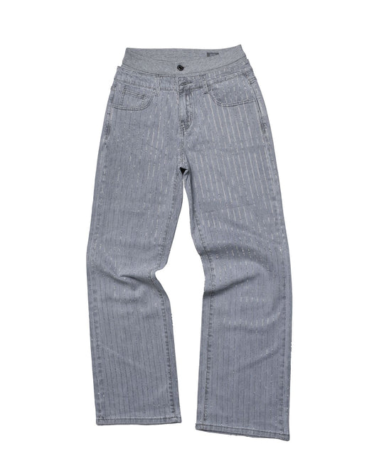 GRAY SHINY JEANS